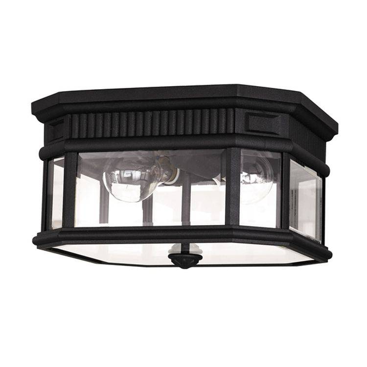 Cotswold Lane Outdoor Flush Ceiling Light Black - Comet Lighting