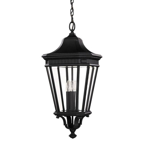 Cotswold Lane Outdoor Large Chain Lantern Black - Comet Lighting