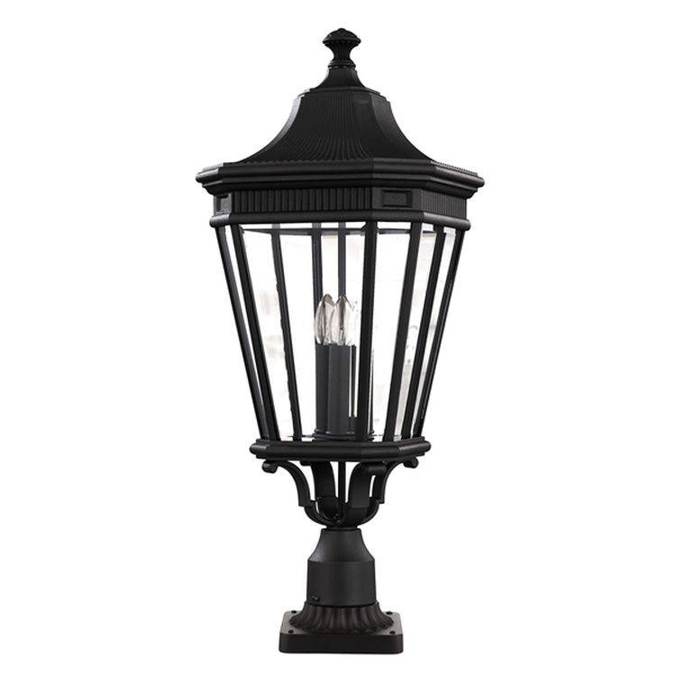 Cotswold Lane Outdoor Large Pedestal Black - Comet Lighting