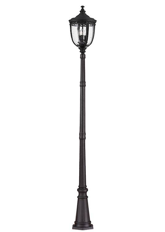 English Bridle Outdoor 3-LIght Large Lamp Post Black - Comet Lighting