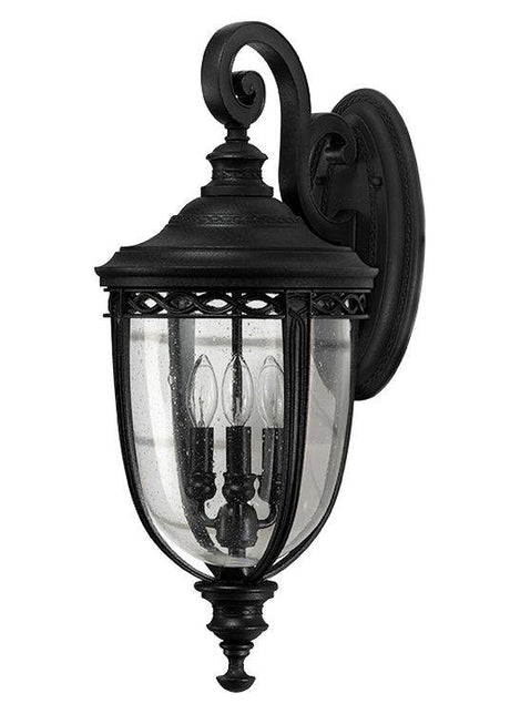 English Bridle Outdoor 3-LIght Large Wall Lantern Black - Comet Lighting