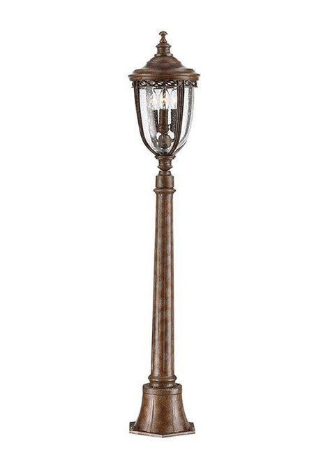 English Bridle Outdoor 3-LIght Medium Bollard British Bronze - Comet Lighting