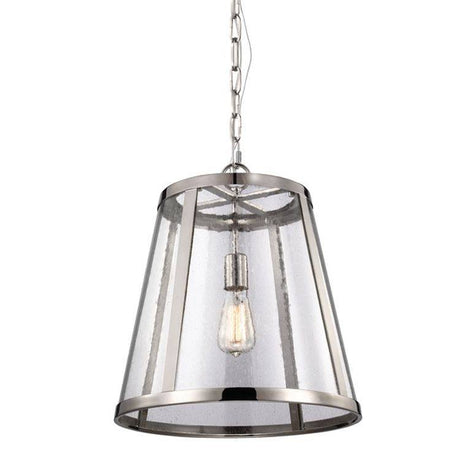 Harrow Medium Pendant Ceiling Light Nickel - Comet Lighting