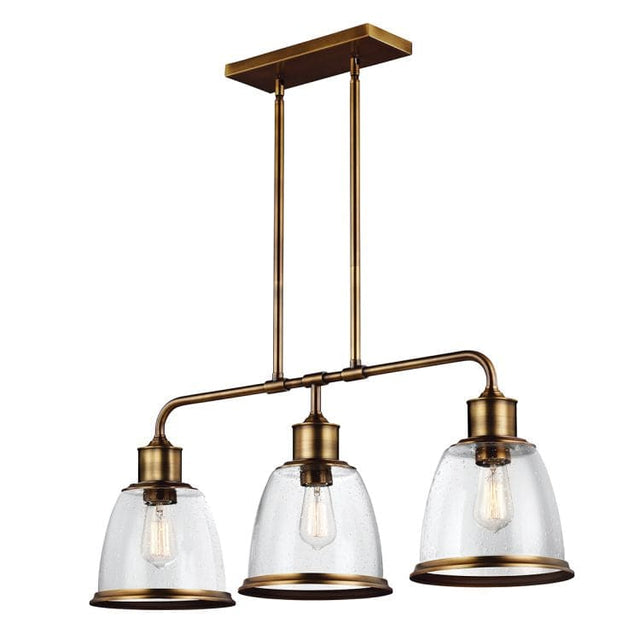 Hobson 3-Light Island Chandelier Aged Brass - Comet Lighting