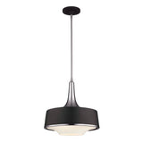 Holloway 4Lt Pendent Ceiling Light Brushed Steel/Black - Comet Lighting