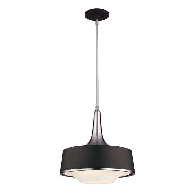 Holloway 4Lt Pendent Ceiling Light Brushed Steel/Black - Comet Lighting