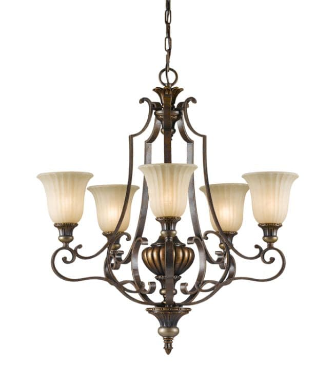 Kelham Hall Up 5-Light Chandelier Gold/Bronze - Comet Lighting