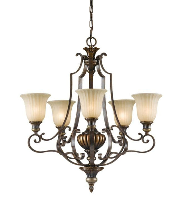 Kelham Hall Up 5-Light Chandelier Gold/Bronze - Comet Lighting