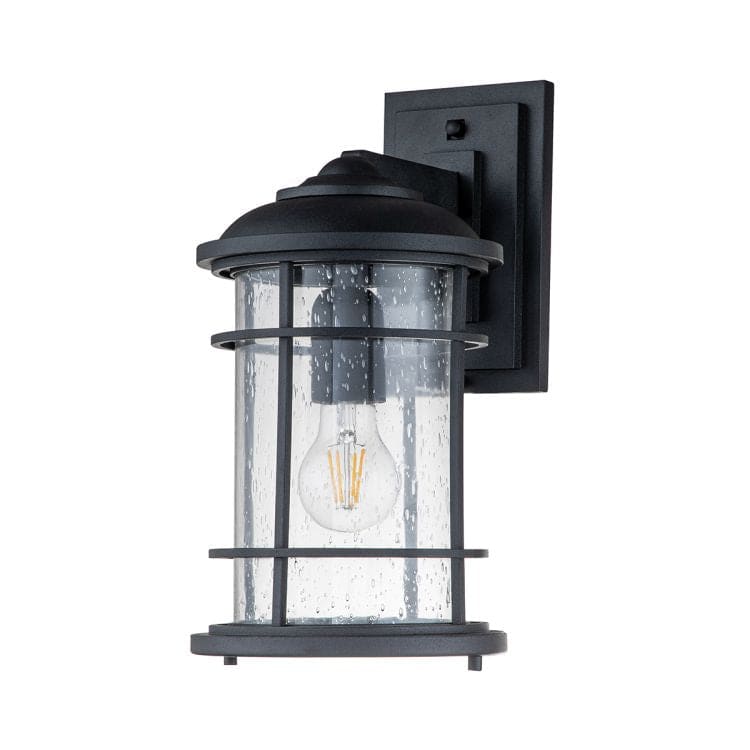 Lighthouse 1 Light Medium Wall Lantern Textured Black - Comet Lighting