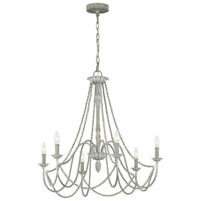 Maryville 6 Light Chandelier Washed Grey - Comet Lighting