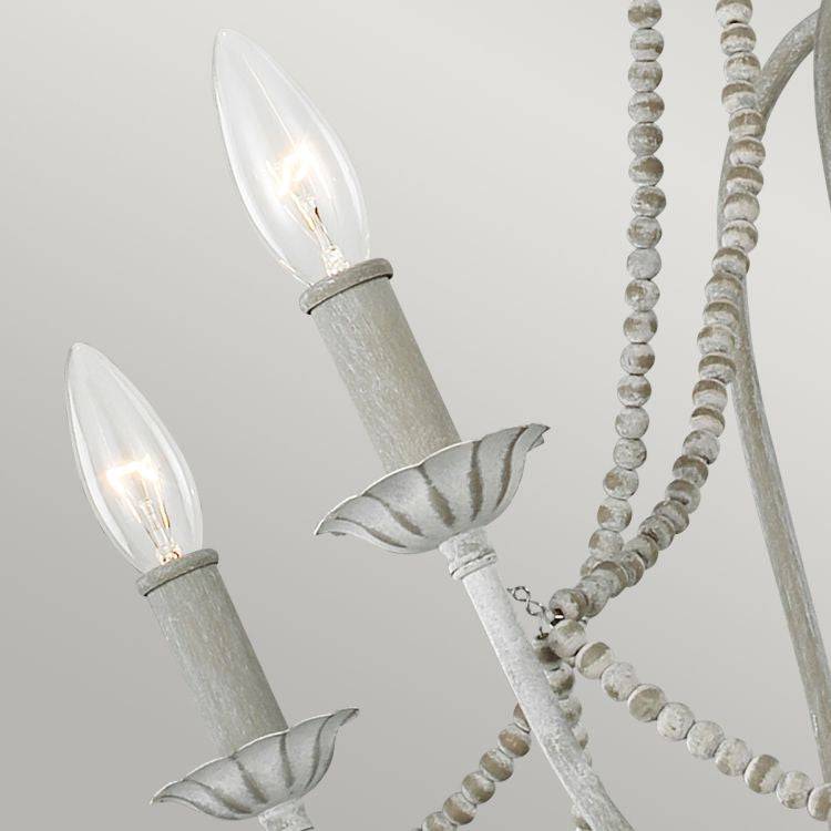 Maryville 6 Light Chandelier Washed Grey - Comet Lighting