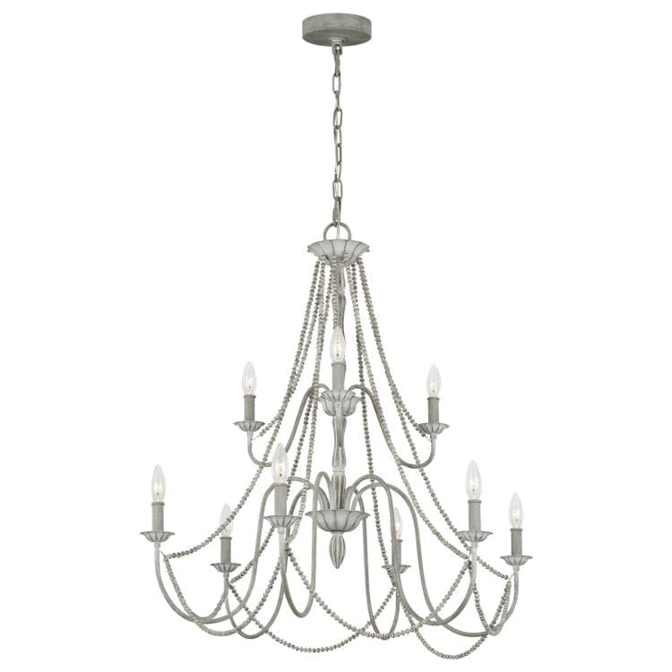 Maryville 9 Light Chandelier Washed Grey - Comet Lighting