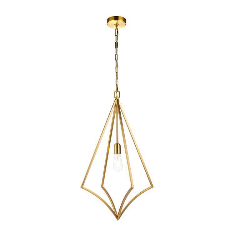 Nico 1 Light Large Pendant Burnished Brass - Comet Lighting