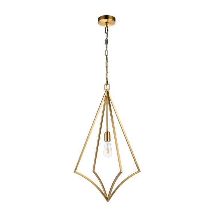 Nico 1 Light Large Pendant Burnished Brass - Comet Lighting