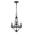 Nori 3 Light Chandelier Dark Weathered Zinc with Driftwood Grey - Comet Lighting