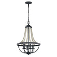 Nori 4 Light Chandelier Dark Weathered Zinc with Driftwood Grey - Comet Lighting