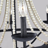 Nori 6 Light Chandelier Dark Weathered Zinc with Driftwood Grey - Comet Lighting