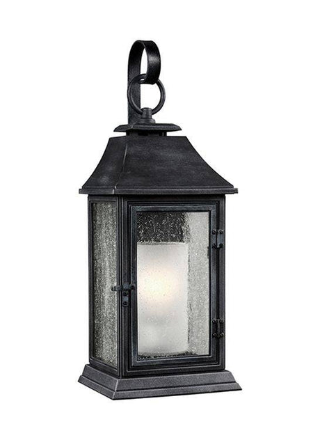 Shepherd Outdoor Large Wall Lantern Dark Weathered Zinc - Comet Lighting