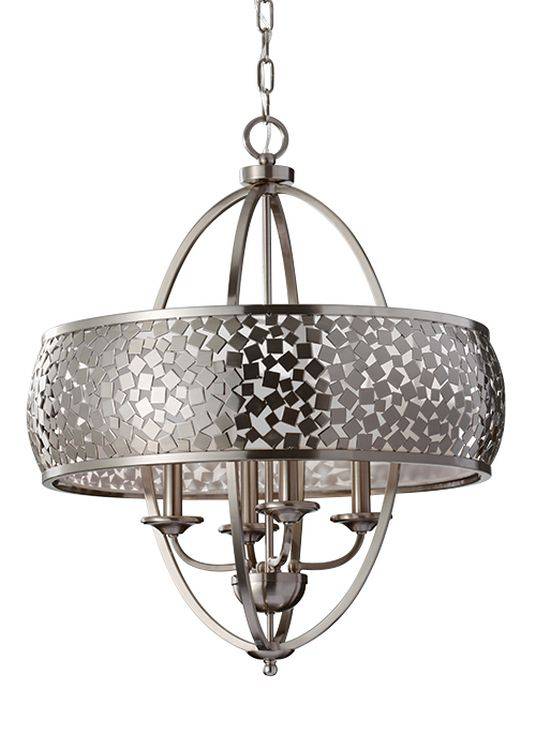 Zara Large 4-Light Chandelier Steel - Comet Lighting