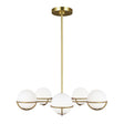 Apollo 5 Light Chandelier - Burnished Brass - Comet Lighting