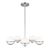 Apollo 5 Light Chandelier - Polished Nickel - Comet Lighting