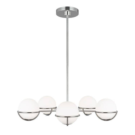 Apollo 5 Light Chandelier - Polished Nickel - Comet Lighting