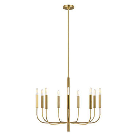 Brianna 9 Light Chandelier - Burnished Brass - Comet Lighting