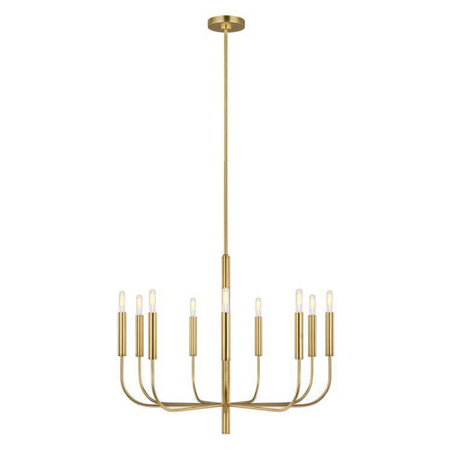 Brianna 9 Light Chandelier - Burnished Brass - Comet Lighting