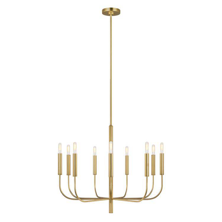 Brianna 9 Light Chandelier - Burnished Brass - Comet Lighting