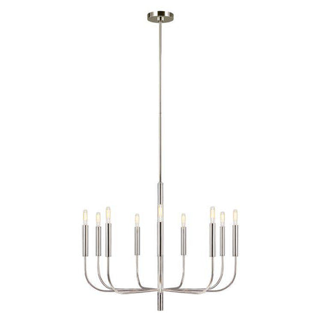 Brianna 9 Light Chandelier - Polished Nickel - Comet Lighting