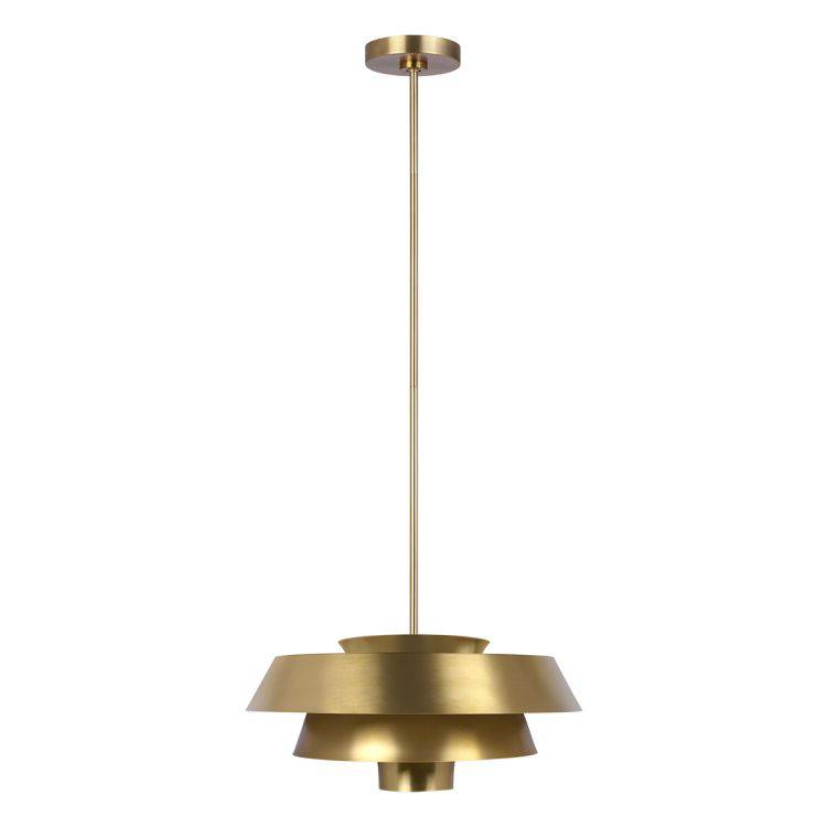 Brisbin 1 Light Pendant - Burnished Brass - Comet Lighting