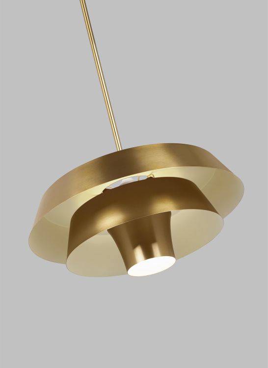 Brisbin 1 Light Pendant - Burnished Brass - Comet Lighting