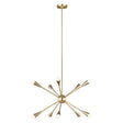 Jax 10 Light Chandelier - Burnished Brass - Comet Lighting