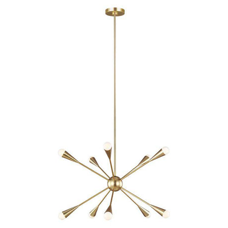 Jax 10 Light Chandelier - Burnished Brass - Comet Lighting