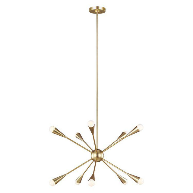 Jax 10 Light Chandelier - Burnished Brass - Comet Lighting