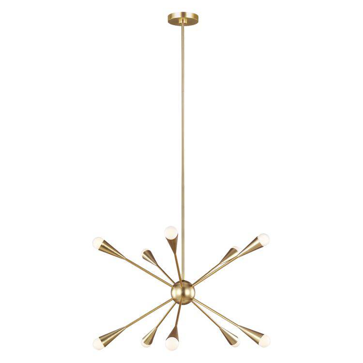 Jax 10 Light Chandelier - Burnished Brass - Comet Lighting