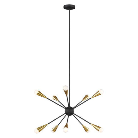 Jax 10 Light Chandelier - Midnight Black - Comet Lighting