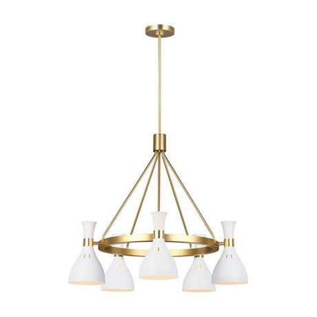 Joan 5 Light Chandelier - Matte White - Comet Lighting