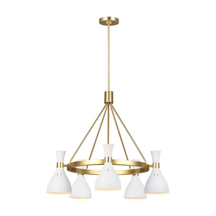 Joan 5 Light Chandelier - Matte White - Comet Lighting