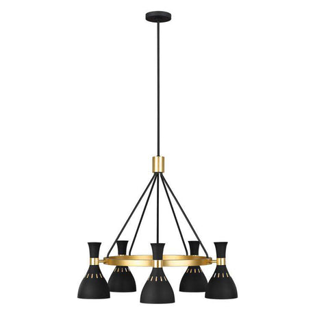 Joan 5 Light Chandelier - Midnight Black - Comet Lighting