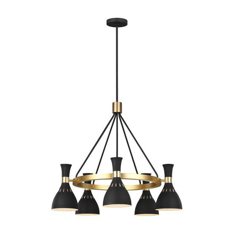 Joan 5 Light Chandelier - Midnight Black - Comet Lighting