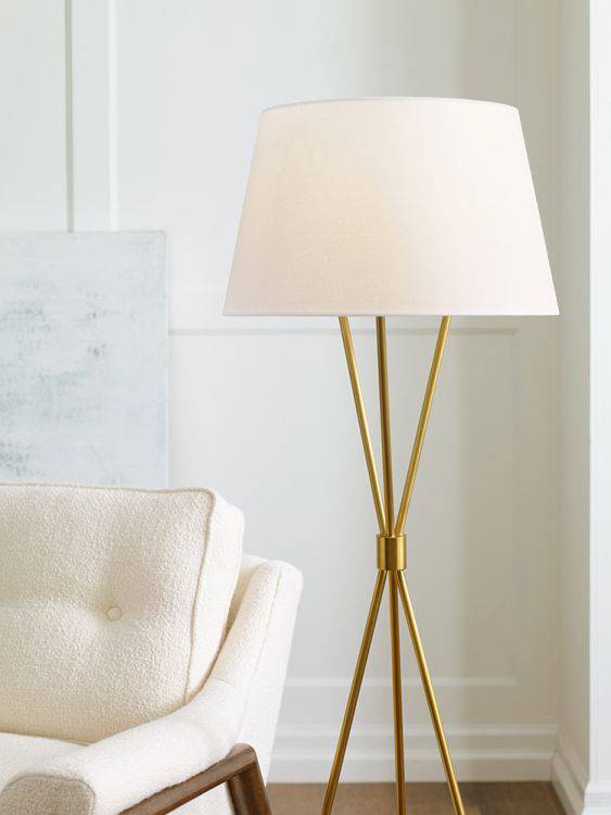 Penny 1 Light Floor Lamp - Burnished Brass - Comet Lighting