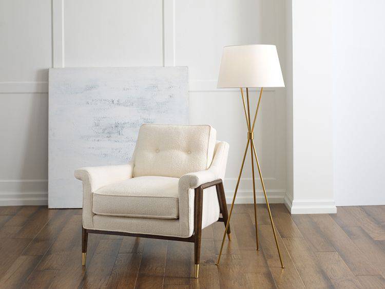 Penny 1 Light Floor Lamp - Burnished Brass - Comet Lighting