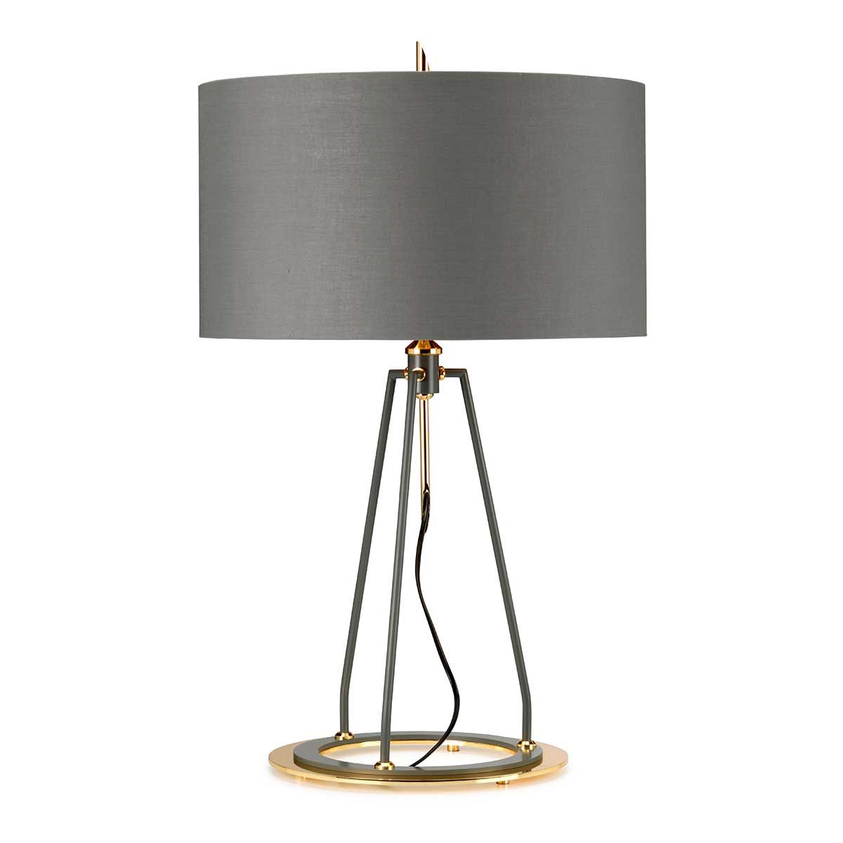 Ferrara Table Lamp - Grey and Polished Gold - Comet Lighting