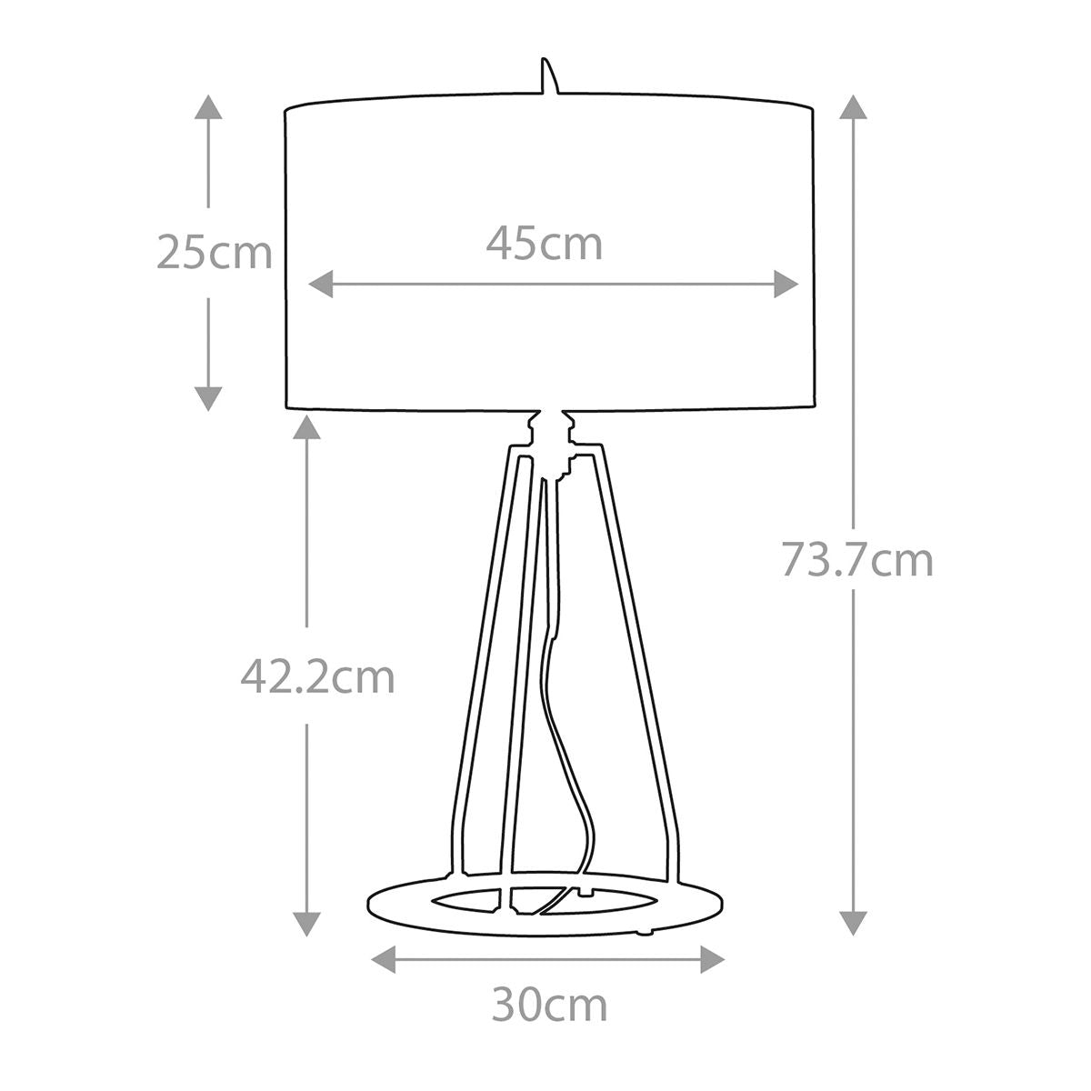 Ferrara Table Lamp - Grey and Polished Gold - Comet Lighting