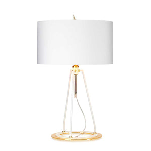 Ferrara Table Lamp - White and Polished Gold - Comet Lighting
