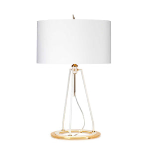Ferrara Table Lamp - White and Polished Gold - Comet Lighting