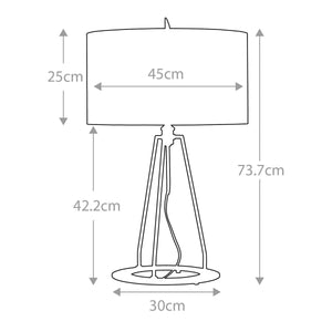 Ferrara Table Lamp - White and Polished Gold - Comet Lighting