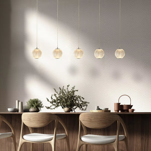 Allure 5Lt Bar Pendant - Chrome Metal & Clear Acrylic