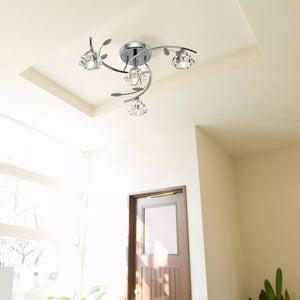 Searchlight Sierra Chrome 4 Light Semi Flush Sculptured Glass Shades